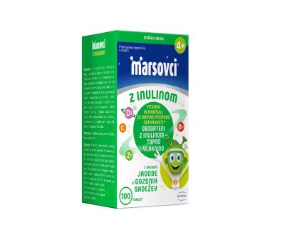 Marsovci, žvečljive tablete z inulinom - okus mix 4+